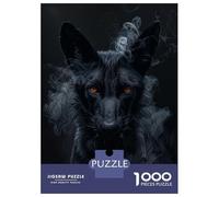Puzzles De 1000 Pièces Pour Adolescents African Wild Dog in Smoke Puzzle Adulte Jeu Manuel Amusant Et Humoristique Cadeau Anti-stress 70x50cm/1000pcs