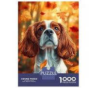 Puzzles De 1000 Pièces Pour Adolescents Cavalier King Charles Spaniel in Autumn Puzzles Pour Adultes Jeux Amusants Décoration Parfaite Pour Un Anniversaire, Noël 70x50cm/1000pcs