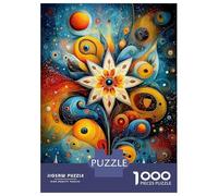 Puzzles De 1000 Pièces Pour Adolescents Celestial Snowflower - Abstract Christmas Star Art Puzzle Jeux Relaxants Décoration Murale Cadeaux Pour Les Amis Et La Famille 38x26cm/1000pcs