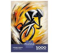 Puzzles De 1000 Pièces Pour Adolescents Cubist Cyclist Racing Through Motion Painting Puzzles Pour Adolescents, Jouets Anti-stress, Cadeaux Pour Femmes, Cadeaux Anti-stress 52x38cm/1000pcs