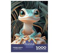 Puzzles De 1000 Pièces Pour Adolescents Cute Cartoon Gecko Animal Puzzle Jeux Relaxants Décoration Murale Cadeaux Pour Les Amis Et La Famille 70x50cm/1000pcs