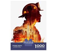 Puzzles De 1000 Pièces Pour Adolescents Firefighter Silhouette Cityscape Puzzle Jeux Relaxants Décoration Murale Cadeaux Pour Les Amis Et La Famille 70x50cm/1000pcs