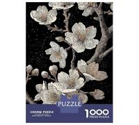 Puzzles De 1000 Pièces Pour Adolescents Floral Engraving on Black Background Puzzle Jeux Relaxants Décoration Murale Cadeaux Pour Les Amis Et La Famille 38x26cm/1000pcs