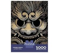 Puzzles De 1000 Pièces Pour Adolescents Japanese Demon Mask Illustration Puzzle Adulte Jeu Manuel Amusant Et Humoristique Cadeau Anti-stress 52x38cm/1000pcs