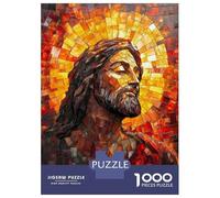 Puzzles De 1000 Pièces Pour Adolescents Jesus Christ Stained Glass Mosaic Art Puzzles Pour Adolescents, Jouets Anti-stress, Cadeaux Pour Femmes, Cadeaux Anti-stress 70x50cm/1000pcs