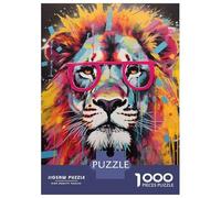 Puzzles De 1000 Pièces Pour Adolescents Lion Psychodelic Graffiti Puzzles Pour Adultes Jeux Amusants Décoration Parfaite Pour Un Anniversaire, Noël 70x50cm/1000pcs
