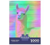 Puzzles De 1000 Pièces Pour Adolescents Llama in Neon Glow Puzzle Jeux Relaxants Décoration Murale Cadeaux Pour Les Amis Et La Famille 38x26cm/1000pcs