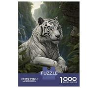 Puzzles De 1000 Pièces Pour Adolescents Majestic White Tiger Puzzle Jeux Relaxants Décoration Murale Cadeaux Pour Les Amis Et La Famille 38x26cm/1000pcs