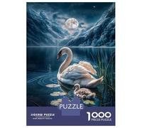 Puzzles De 1000 Pièces Pour Adolescents Moonlit Swan Serenity Puzzles Pour Adolescents, Jouets Anti-stress, Cadeaux Pour Femmes, Cadeaux Anti-stress 70x50cm/1000pcs
