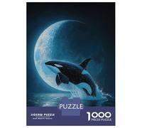Puzzles De 1000 Pièces Pour Adolescents Orca Leaping Under The Moon Puzzle Jeux Relaxants Décoration Murale Cadeaux Pour Les Amis Et La Famille 70x50cm/1000pcs