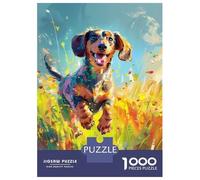 Puzzles De 1000 Pièces Pour Adolescents Playful Dachshund Dog Puzzle Jeux Relaxants Une Œuvre D'art Cadeaux D'anniversaire Uniques 52x38cm/1000pcs
