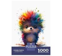 Puzzles De 1000 Pièces Pour Adolescents Rainbow Hedgehog Puzzles Pour Adolescents, Jouets Anti-stress, Cadeaux Pour Femmes, Cadeaux Anti-stress 38x26cm/1000pcs