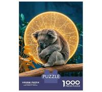Puzzles De 1000 Pièces Pour Adolescents Sleeping Koala with Golden Halo Puzzle Adulte Jeu Manuel Amusant Et Humoristique Cadeau Anti-stress 38x26cm/1000pcs