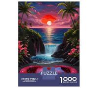 Puzzles De 1000 Pièces Pour Adolescents Tropical Beach Heart Sunset Puzzle Jeux Relaxants Décoration Murale Cadeaux Pour Les Amis Et La Famille 38x26cm/1000pcs