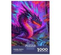 Puzzles De 1000 Pièces Pour Adolescents Vibrant Dragon in Fantasy Forest Puzzles Pour Adolescents, Jouets Anti-stress, Cadeaux Pour Femmes, Cadeaux Anti-stress 70x50cm/1000pcs