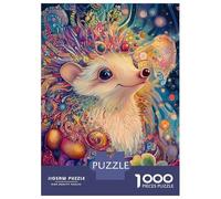 Puzzles De 1000 Pièces Pour Adolescents Whimsical Hedgehog in Dreamscape Fantasy Puzzle Adulte Jeu Manuel Amusant Et Humoristique Cadeau Anti-stress 38x26cm/1000pcs