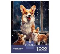 Puzzles De 1000 Pièces Pour Adultes Corgi Xmas Family Puzzle Anti-stress, Jouet De Décoration Intérieure, Difficile Et Stimulant 70x50cm/1000pcs