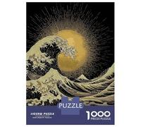 Puzzles De 1000 Pièces Pour Adultes Golden Wave And Sun Art Puzzle Adulte Jeux Relaxants Défi Difficile Aide À Exercer Le Cerveau 52x38cm/1000pcs