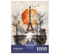 Puzzles De 1000 Pièces Pour Adultes Historic Echoes Parisian Sunset Collage Puzzle Anti-stress, Jouet De Décoration Intérieure, Difficile Et Stimulant 52x38cm/1000pcs