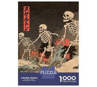 Puzzles De 1000 Pièces Pour Adultes Japanese Rising Skeletons Puzzle Jeux De Famille Difficile Difficile Cadeaux Uniques Pour Anniversaire Et Noël 70x50cm/1000pcs