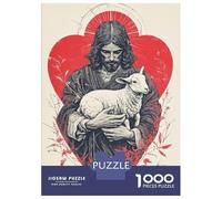 Puzzles De 1000 Pièces Pour Adultes Jesus Christ Holding Lamb Puzzle Adulte Jeux Relaxants Défi Difficile Aide À Exercer Le Cerveau 52x38cm/1000pcs