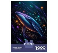 Puzzles De 1000 Pièces Pour Adultes Neon Whale Deep Sea Puzzle Adulte Jeux Relaxants Défi Difficile Aide À Exercer Le Cerveau 52x38cm/1000pcs