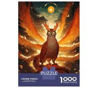 Puzzles De 1000 Pièces Pour Adultes Owl Guardian Fiery Aura Puzzle Jeux De Famille Difficile Difficile Cadeaux Uniques Pour Anniversaire Et Noël 38x26cm/1000pcs