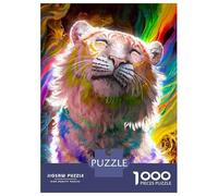 Puzzles De 1000 Pièces Pour Adultes Rainbow Tiger Puzzle Adulte Jeux Relaxants Défi Difficile Aide À Exercer Le Cerveau 38x26cm/1000pcs