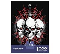 Puzzles De 1000 Pièces Pour Adultes Skulls, Sword, And Spiderweb Illustration Puzzle Anti-stress, Jouet De Décoration Intérieure, Difficile Et Stimulant 52x38cm/1000pcs