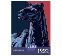 Puzzles De 1000 Pièces Pour Adultes Stylized Camel Portrait Puzzle Jeux De Famille Difficile Difficile Cadeaux Uniques Pour Anniversaire Et Noël 70x50cm/1000pcs