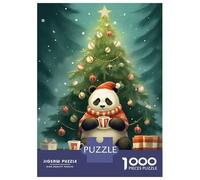 Puzzles De 1000 Pièces Pour Adultes Sweet Xmas Tea Panda Puzzle Jeux De Famille Difficile Difficile Cadeaux Uniques Pour Anniversaire Et Noël 52x38cm/1000pcs