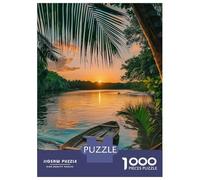 Puzzles De 1000 Pièces Pour Adultes Tropical Fishing Boat Puzzle Jeux De Famille Difficile Difficile Cadeaux Uniques Pour Anniversaire Et Noël 52x38cm/1000pcs