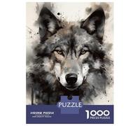 Puzzles De 1000 Pièces Pour Adultes Wolf Beauty Watercolor Puzzle Jeux De Famille Difficile Difficile Cadeaux Uniques Pour Anniversaire Et Noël 52x38cm/1000pcs