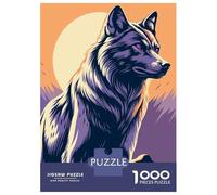 Puzzles De 1000 Pièces Pour Adultes Wolf Illustration with Purple Eyes Puzzle Jeux De Famille Difficile Difficile Cadeaux Uniques Pour Anniversaire Et Noël 52x38cm/1000pcs