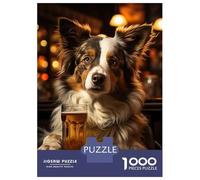 Puzzles De 1000 Pièces The Beer Sipping Dog Puzzle Anti-stress, Décoration Murale, Cadeaux Uniques Pour Anniversaire Et Noël 38x26cm/1000pcs