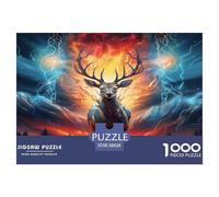 Puzzles Deer 1000 Piece Challenge Toy for Adults,Fantasy Nature Impossible Jigsaw Puzzles 1000 Pieces Educational Game Home Decoration 38x26cm/1000pcs