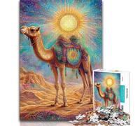 Puzzles Desert Camel Jigsaw Puzzles for Teenagers 1000 Pieces,Brain Teaser Game Wall Decoration Unique Birthday And Xmas Gifts 38x26cm
