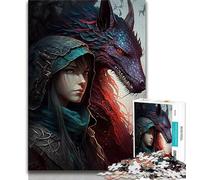 Puzzles Dragon Warrior Jigsaw Puzzles 1000 Pieces for Adults Teens,Toys Educational Games Stress Relieving Unique Home Decor And Gifts (26x38cm)