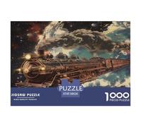 Puzzles Dream Train 1000 Piece Challenge Game for Adults,Fantasy Cosmic Impossible Jigsaw Puzzles 1000 Pieces Educational Games for Adults Or Families 38x26cm/1000pcs
