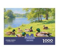 Puzzles Ducks 1000 Piece Challenge Game for Adults,Tranquil Idyllic Impossible Jigsaw Puzzles 1000 Pieces Educational Games for Adults Or Families 70x50cm/1000pcs