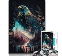 Puzzles Eagle Double Exposure Puzzles 1000 Pieces for Adults,Educational Games Home Decoration Deal As Gifts for The Whole Family (50x75cm)