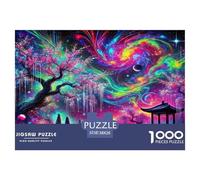 Puzzles Fantasy Castle 1000 Piece Challenge Toy for Adults, Iridescent Aurora Impossible Jigsaw Puzzles 1000 Pieces Educational Games Puzzle Gifts 38x26cm/1000pcs