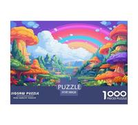 Puzzles Fantasy Mushroom 1000 Piece Challenge Toy for Adults,Dreamy Color Impossible Jigsaw Puzzle 1000 Piece Educational Game for Adults Or Families 38x26cm/1000pcs
