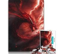 Puzzles Fantasy Red Dragon Jigsaw Puzzle 1000 Pieces for Adults,for Age 14+ Impossible Game Best Gift for Adults And Teenagers 26x38cm