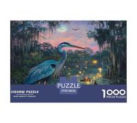 Puzzles Fantasy Wetland Heron 1000 Pieces Challenge Game for Adults,Magical Forest Impossible Jigsaw Puzzles 1000 Pieces Educational Game 38x26cm/1000pcs