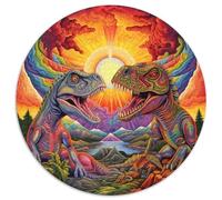 Puzzles for 1000 Piece Ancient Dinosaurs Round Paper Jigsaw Puzzles Challenging Brain Teaser for Teenagers,Perfect for Home Decor Or Gift (67.5x67.5cm)