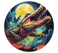 Puzzles for 1000 Piece Animal Nile Crocodiles Round JigsawPuzzle 1000 Pieces for Adults Educational Activity for Cognitive Skills Cognitive Skill Improvement (67.5x67.5cm)