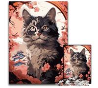 Puzzles for 1000 Piece Anime Sakura Kitty Difficult Puzzles for Adults Family Activity Brain Teaser Home Decor 1000 PCS(38x26cm)