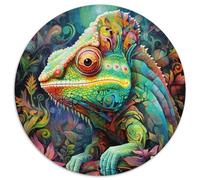 Puzzles for 1000 Piece Art Chameleon Round JigsawPuzzle 1000 Pieces for Adults Educational Activity for Cognitive Skills Cognitive Skill Improvement (67.5x67.5cm)