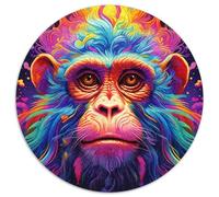 Puzzles for 1000 Piece Art Monkey Round JigsawPuzzle 1000 Pieces for Adults Educational Activity for Cognitive Skills Cognitive Skill Improvement (67.5x67.5cm)